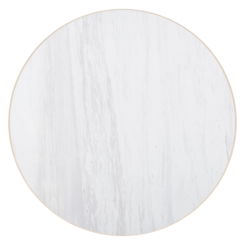 Westwood Round Dining Table with Marble Top on a Natural Wood Base by Hooker