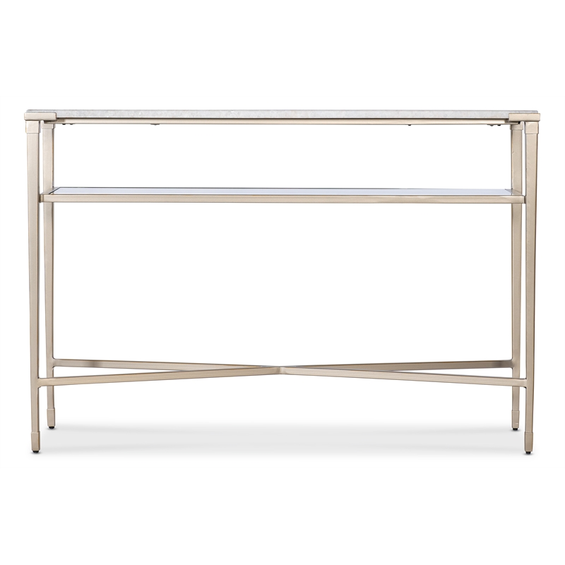 Melange Jen Console Table with White Stone Top by Hooker Furnishings