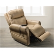 Carroll Beige Leather Power Recliner with Power Headrest & Lumbar & Lift