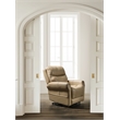 Carroll Beige Leather Power Recliner with Power Headrest & Lumbar & Lift