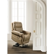 Carroll Beige Leather Power Recliner with Power Headrest & Lumbar & Lift