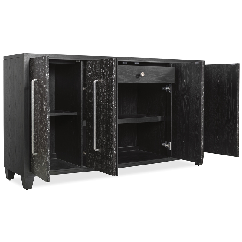 Melange Midnight Credenza in Black Wood Finish by Hooker Furniture