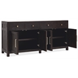 Driftwood 4-Door 4-Drawer Buffet in Black Wood by Hooker Furniture