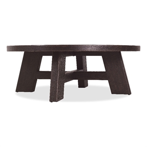 Driftwood Round Cocktail Table in Black Wood by Hooker Furniture