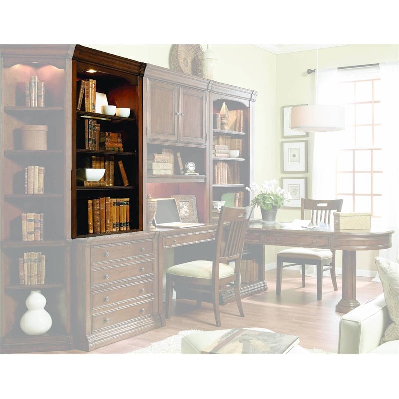 Hooker Furniture Cherry Creek Solid Wood Open Hutch in Distressed/Medium Brown