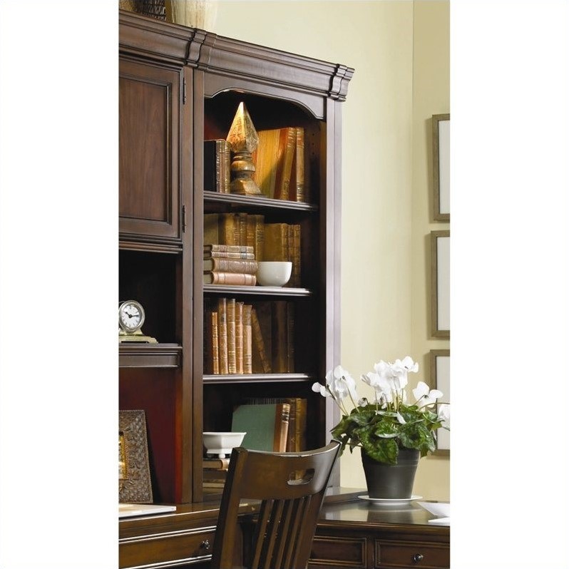 Hooker Furniture Cherry Creek Solid Wood Open Hutch in Distressed/Medium Brown