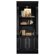 Telluride Bunching Wood Bookcase with Doors in Black by Hooker Furniture