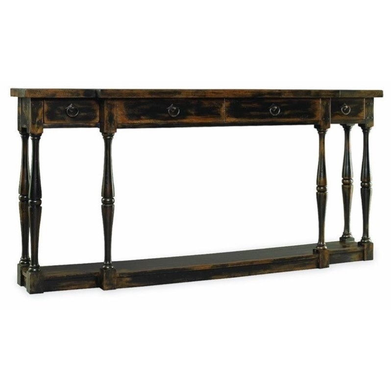 Hooker Furniture Sanctuary Four-Drawer Thin Console in Ebony