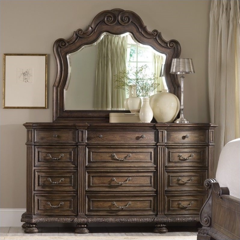 Hooker Furniture Rhapsody Twelve Drawer Triple Dresser and Mirror Set