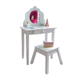 KidKraft Diva Medium Kids Vanity Table and Stool in White