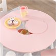 KidKraft 3 Piece Round Storage Table and Chair Set in Pink and White