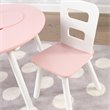 KidKraft 3 Piece Round Storage Table and Chair Set in Pink and White