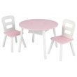 KidKraft 3 Piece Round Storage Table and Chair Set in Pink and White