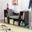 KidKraft 6 Cubby Bookcase with Reading Nook in Espresso Fabric