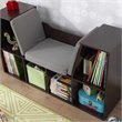 KidKraft 6 Cubby Bookcase with Reading Nook in Espresso Fabric