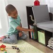 KidKraft 6 Cubby Bookcase with Reading Nook in Espresso Fabric