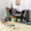 KidKraft 6 Cubby Bookcase with Reading Nook in Espresso Fabric