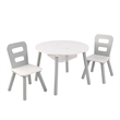 KidKraft 3 Piece Storage Table and Chair Set in Gray and White