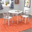 KidKraft 3 Piece Storage Table and Chair Set in Gray and White