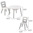 KidKraft 3 Piece Storage Table and Chair Set in Gray and White