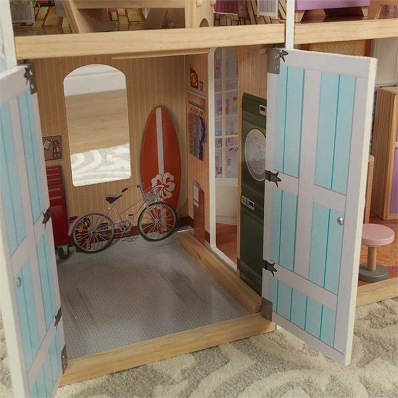 KidKraft 34 Piece Grand View Mansion Dollhouse in Pink and Natural