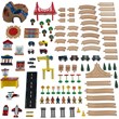 KidKraft 120 Piece Adventure Town Railway Train Table Set in Natural