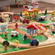 KidKraft 120 Piece Adventure Town Railway Train Table Set in Natural