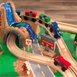 KidKraft 120 Piece Adventure Town Railway Train Table Set in Natural