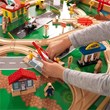 KidKraft 120 Piece Adventure Town Railway Train Table Set in Natural