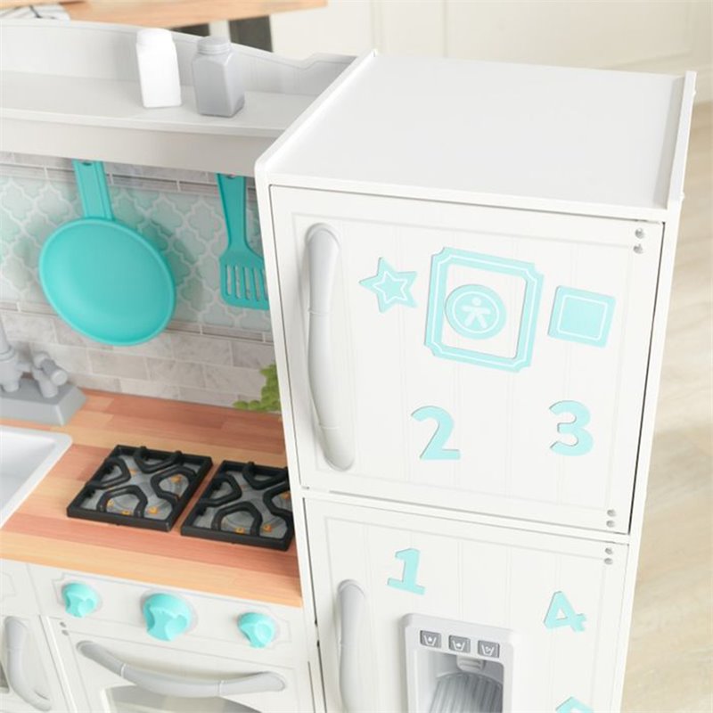KidKraft 6 Piece Countryside Play Kitchen in White and Teal