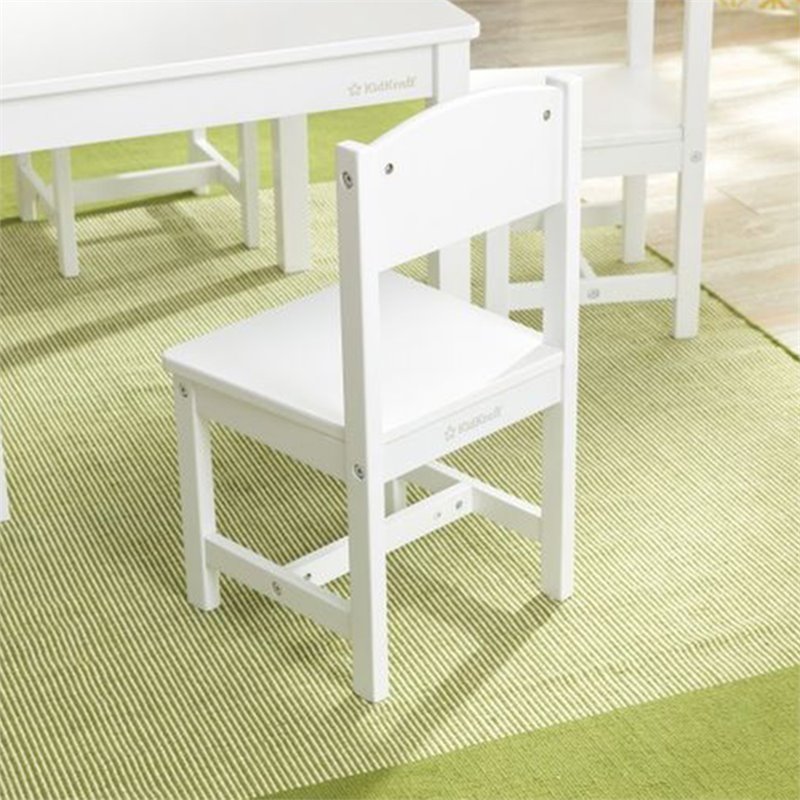 KidKraft 5 Piece Farmhouse Table and Chair Set in White