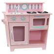 Girls Play Kitchen Set and 27 Piece Kitchen Dish Play Set in Pastel