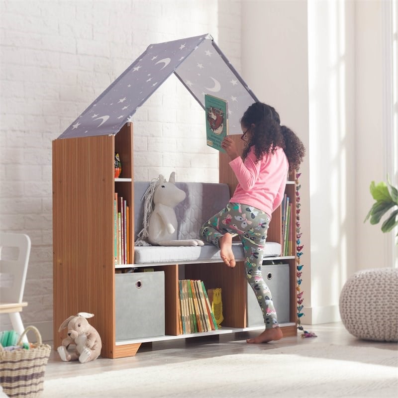 Kidkraft Little Dreamer Deluxe Fabric Wooden Reading Nook