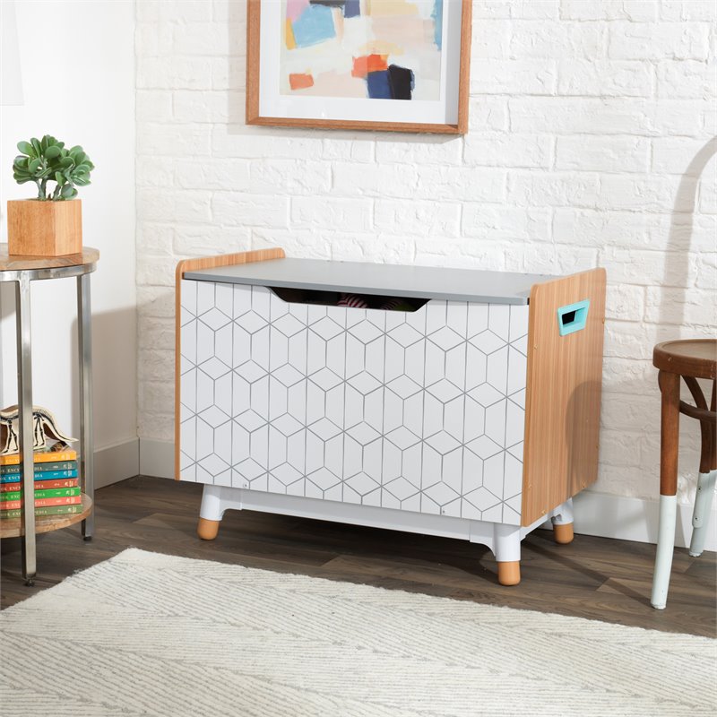 Kidkraft Mid-Century Kid Plastic Lift Top Wooden Toy Box