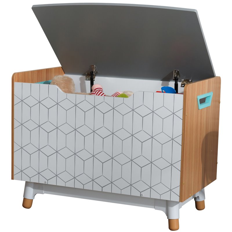 Kidkraft Mid-Century Kid Plastic Lift Top Wooden Toy Box