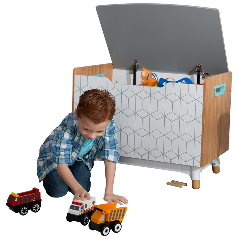 Kidkraft Mid-Century Kid Plastic Lift Top Wooden Toy Box