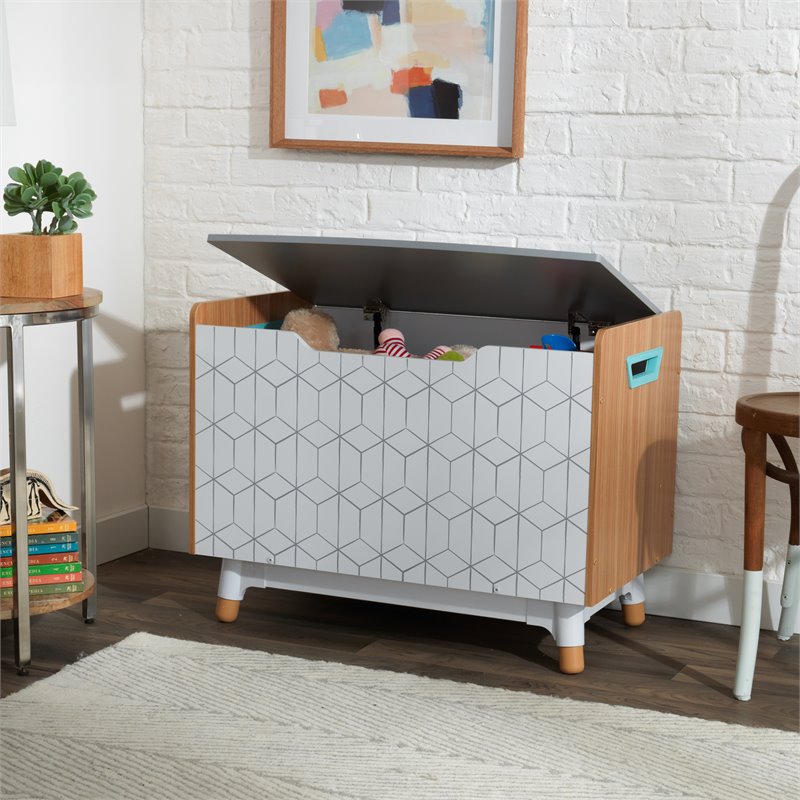 Kidkraft Mid-Century Kid Plastic Lift Top Wooden Toy Box
