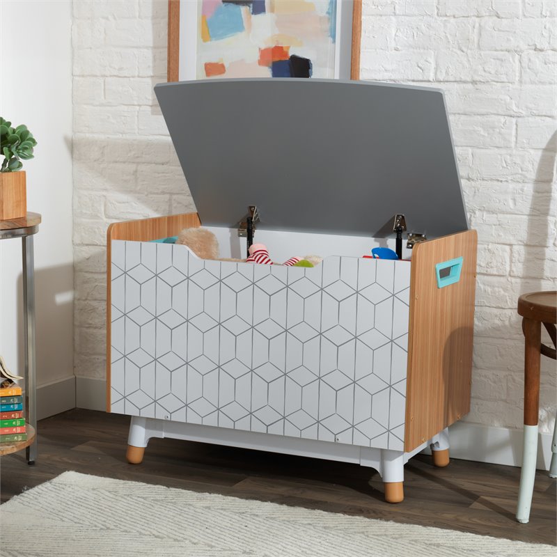 Kidkraft Mid-Century Kid Plastic Lift Top Wooden Toy Box