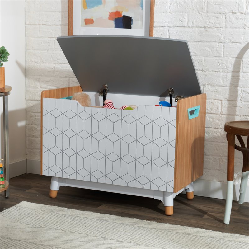Kidkraft Mid-Century Kid Plastic Lift Top Wooden Toy Box