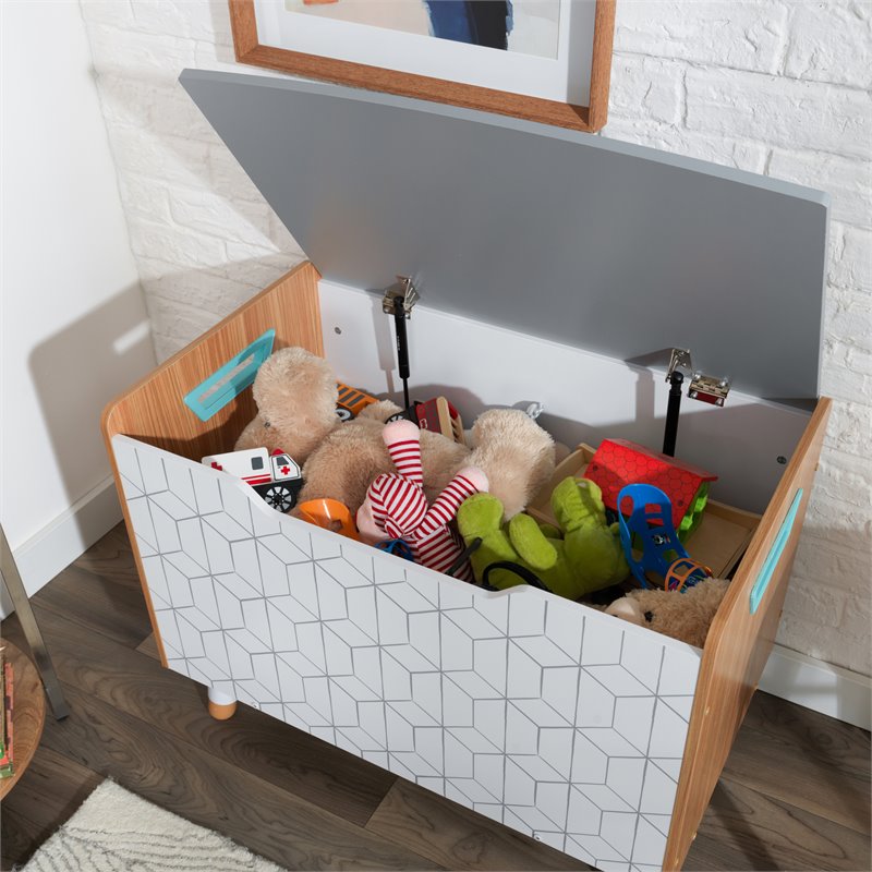 Kidkraft Mid-Century Kid Plastic Lift Top Wooden Toy Box
