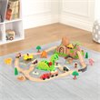 Kidkraft 56 Piece Dinosaur Bucket Top Wooden Plastic Train Set