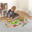 Kidkraft 56 Piece Dinosaur Bucket Top Wooden Plastic Train Set