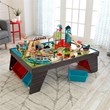 Kidkraft 85 Piece Pacific Railway Wooden Plastic Train Table Set