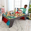 Kidkraft 85 Piece Pacific Railway Wooden Plastic Train Table Set