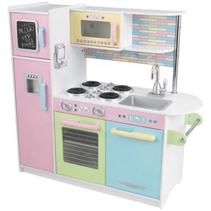 Kidkraft Uptown Wooden Plastic Play Kitchen in Pastel