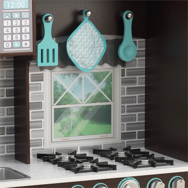 Kidkraft Wooden Plastic Culinary Play Kitchen in Espresso