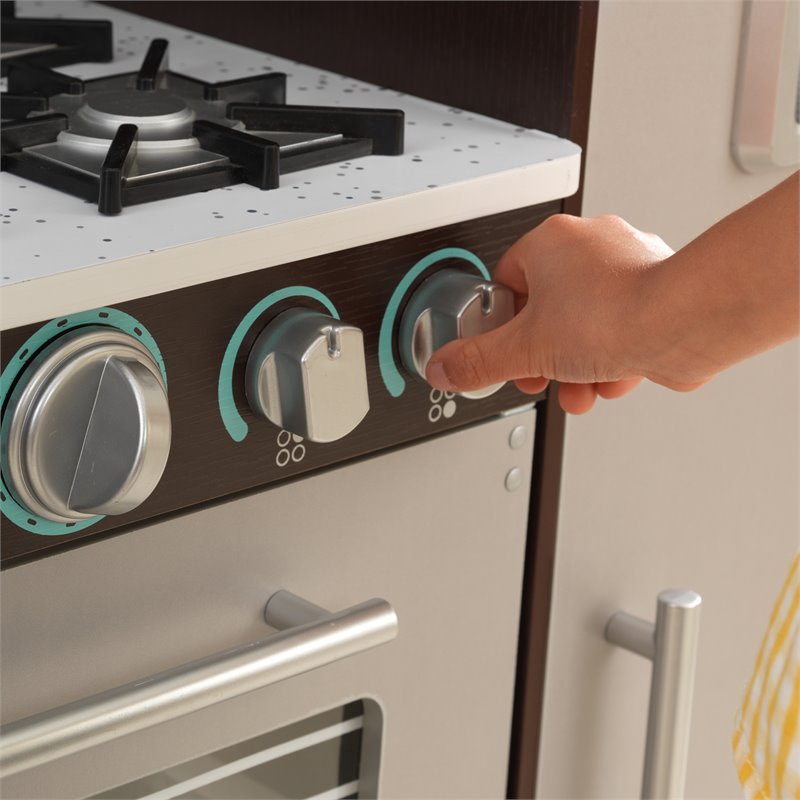 Kidkraft Wooden Plastic Culinary Play Kitchen in Espresso