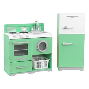 Kidkraft Homestyle Wooden Plastic Play Kitchen in Pistachio