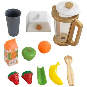 Kidkraft Modern Metallics 12 Piece Solid Wood Plastic Smoothie Play Set