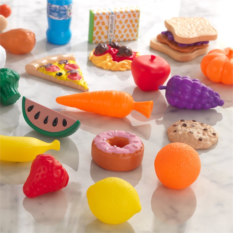Kidkraft 30 Piece Multicolored Plastic Play Food Set